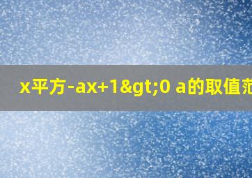 x平方-ax+1>0 a的取值范围